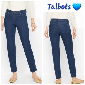 👀50% OFF👀👖NWT‼️ Beautiful Talbots brand Crystal Hem Slim Ankle Jeans